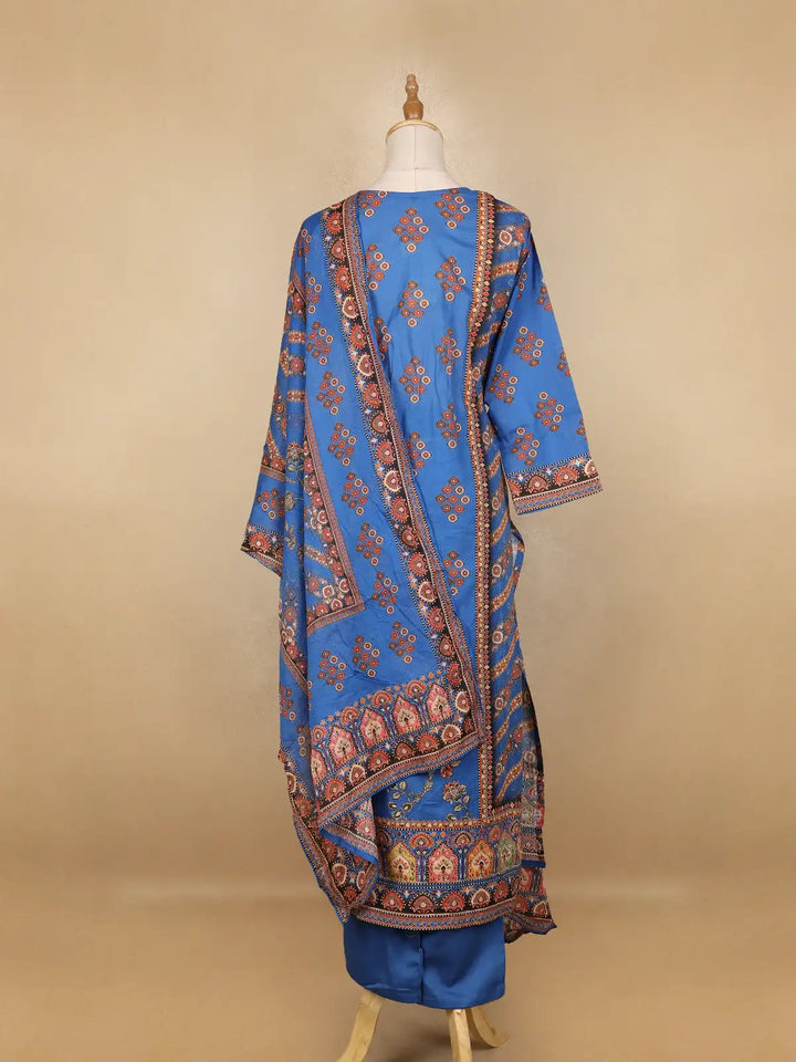 Blue Diamond Designed Cotton Salwar Suit - Diadem