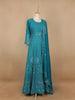Blue Diamond and Floral Designed Georgette Gown - Diadem