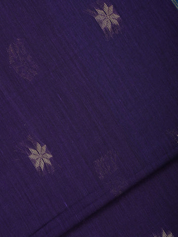 Blue Floral Butta Fancy Cotton Saree - Diadem