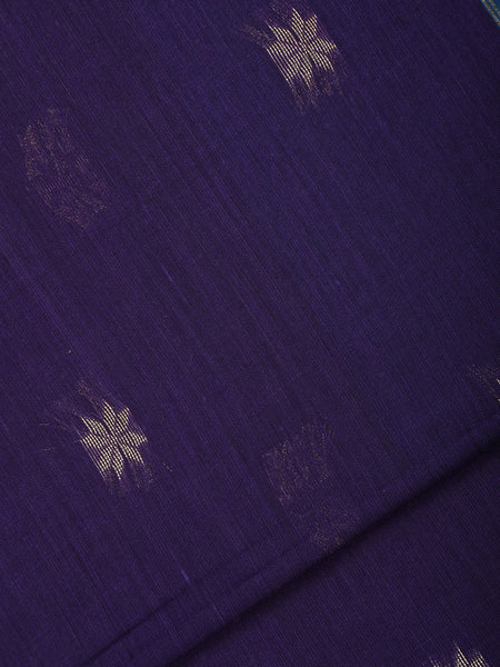Blue Floral Butta Fancy Cotton Saree - Diadem