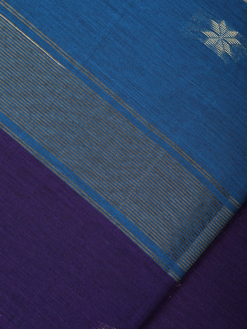 Blue Floral Butta Fancy Cotton Saree - Diadem