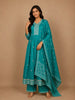 Blue Floral Designed Cotton Salwar Suit