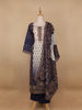 Blue Floral Designed Cotton Salwar Suit - Diadem