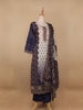 Blue Floral Designed Cotton Salwar Suit - Diadem