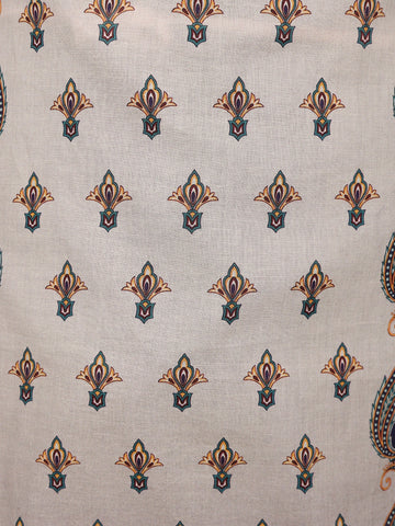 Blue Floral Designed Cotton Salwar Suit - Diadem