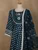 Blue Floral Designed Cotton Salwar Suit - Diadem