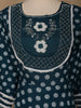 Blue Floral Designed Cotton Salwar Suit - Diadem