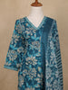 Blue Floral Design Printed Cotton Salwar Suit - Diadem