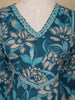 Blue Floral Design Printed Cotton Salwar Suit - Diadem