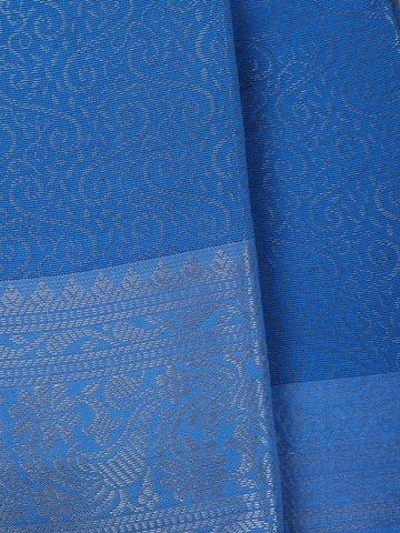 Blue Floral Designed Fancy Art Silk Saree - Diadem