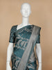 Blue Floral Designed Banarasi Silk Saree