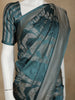 Blue Floral Designed Banarasi Silk Saree