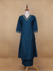 Blue Floral Designed Chiffon Salwar Suit - Diadem