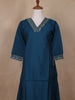 Blue Floral Designed Chiffon Salwar Suit - Diadem