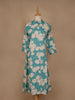 Blue Floral Designed Cotton Kurti - Diadem
