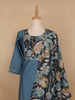 Blue Floral Designed Cotton Salwar Suit - Diadem