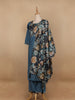 Blue Floral Designed Cotton Salwar Suit - Diadem