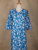 Blue Floral Designed Cotton Salwar Suit - Diadem