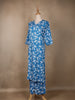 Blue Floral Designed Cotton Salwar Suit - Diadem