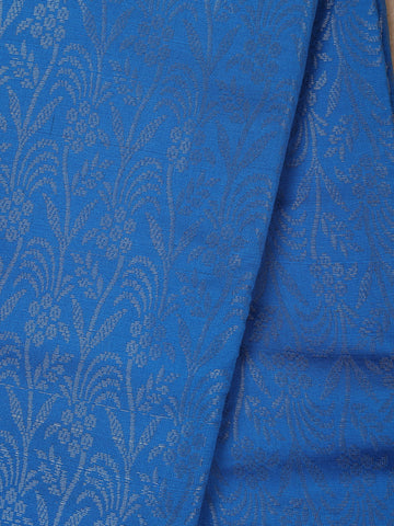 Blue Floral Designed Fancy Art Silk Saree - Diadem