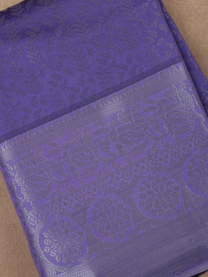 Blue Floral Designed Fancy Art Silk Saree - Diadem