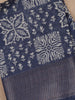 Blue Floral Designed Fancy Cotton Saree - Diadem