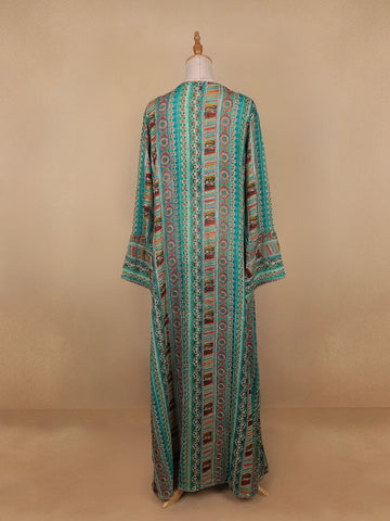 Blue Floral Designed Georgette Palazzo Salwar Suit - Diadem