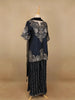 Blue Floral Designed Georgette Palazzo Salwar Suit - Diadem