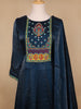 Blue Floral Designed Organza Anarkali Salwar Suit