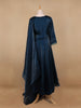 Blue Floral Designed Organza Anarkali Salwar Suit