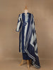 Blue Floral Design Printed Cotton Salwar Suit - Diadem