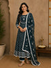 Blue Floral Designed Cotton Salwar Suit