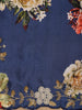 Blue Floral Designed Satin Saree - Diadem
