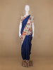 Blue Floral Designed Semi Tussar Saree - Diadem