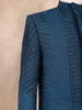 Blue Floral Designed Sherwani Suit for Reception