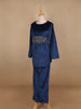 Blue Floral Designed Velvet Co Ord Salwar Suit - Diadem