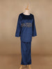 Blue Floral Designed Velvet Co Ord Salwar Suit - Diadem