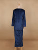 Blue Floral Designed Velvet Co Ord Salwar Suit - Diadem