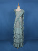 Blue Floral Designs Net Ready To Wear Saree with Designer Blouse - Diadem