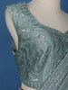 Blue Floral Designs Net Ready To Wear Saree with Designer Blouse - Diadem