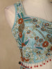 Blue Floral Embroidered Crepe Bridesmaids Lehenga - Diadem