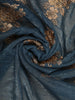 Blue Floral Embroidery Chiffon Silk Saree - Diadem