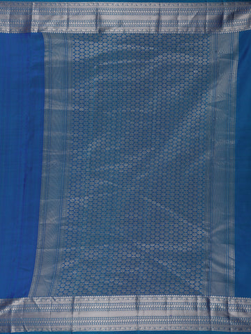 Blue Floral Jacquard woven Silk Saree - Diadem