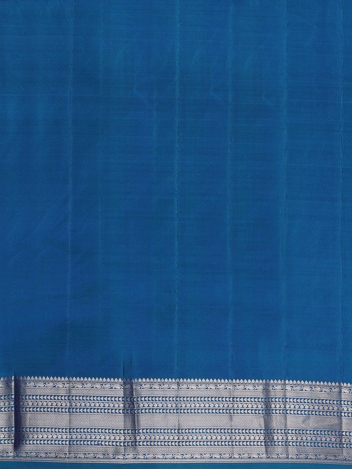 Blue Floral Jacquard woven Silk Saree - Diadem