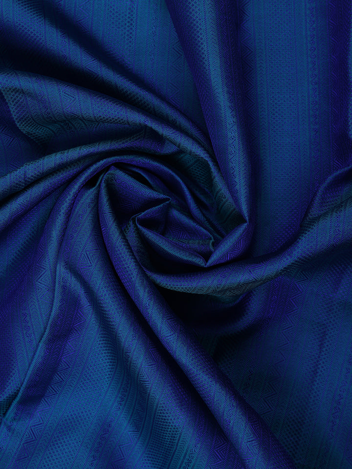 Blue Floral Jacquard woven Silk Saree - Diadem