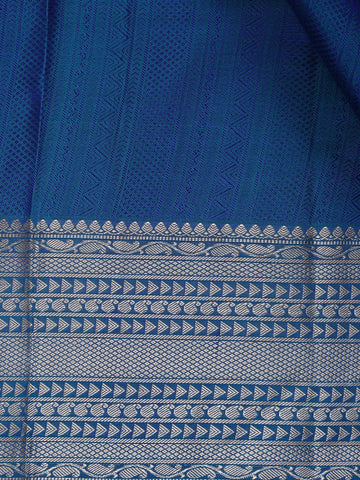 Blue Floral Jacquard woven Silk Saree - Diadem