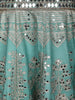 Blue Floral Mirror Designed Banarasi Silk Lehenga for Bridesmaid - Diadem