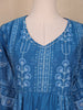 Blue Floral Printed Casual Cotton Kurti - Diadem