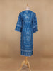 Blue Floral Printed Casual Cotton Kurti - Diadem
