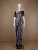 Blue Floral Printed Chiffon Saree